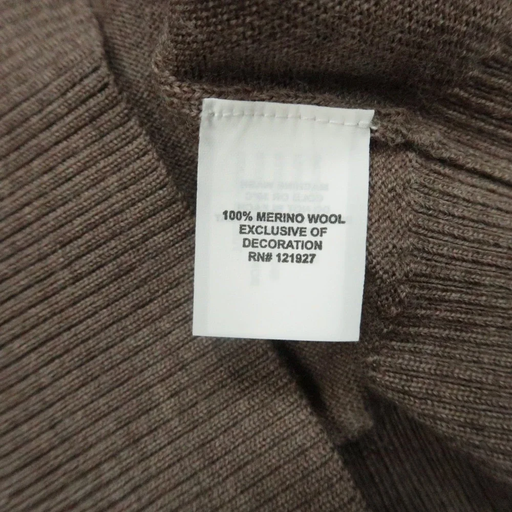 Johnnie O Sweater Men Medium Walnut Raynor Merino Wool 1/4 Zip TPC Craig‎ Ranch